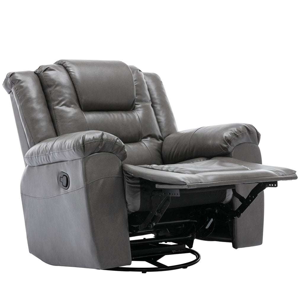 Fauteuil inclinable pivotant manuel pour home cinéma moderne, fauteuil à bascule simple avec accoudoirs larges et coussins imperméables