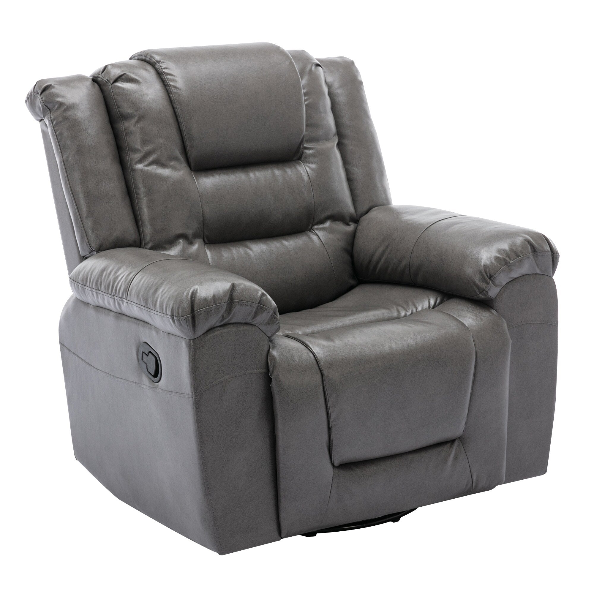 Fauteuil inclinable pivotant manuel pour home cinéma moderne, fauteuil à bascule simple avec accoudoirs larges et coussins imperméables