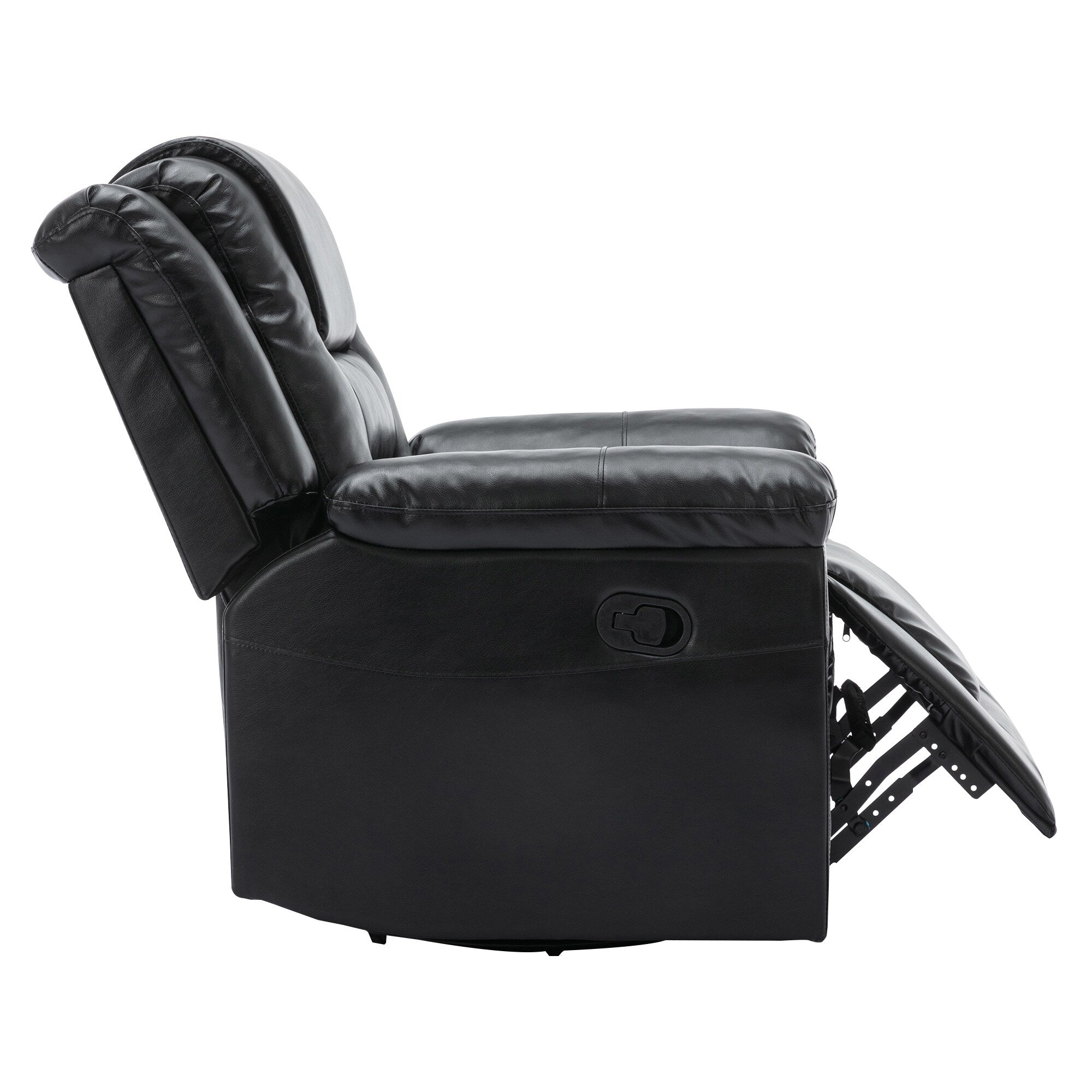 Fauteuil inclinable pivotant manuel pour home cinéma moderne, fauteuil à bascule simple avec accoudoirs larges et coussins imperméables