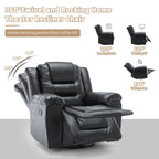 Fauteuil inclinable pivotant manuel pour home cinéma moderne, fauteuil à bascule simple avec accoudoirs larges et coussins imperméables