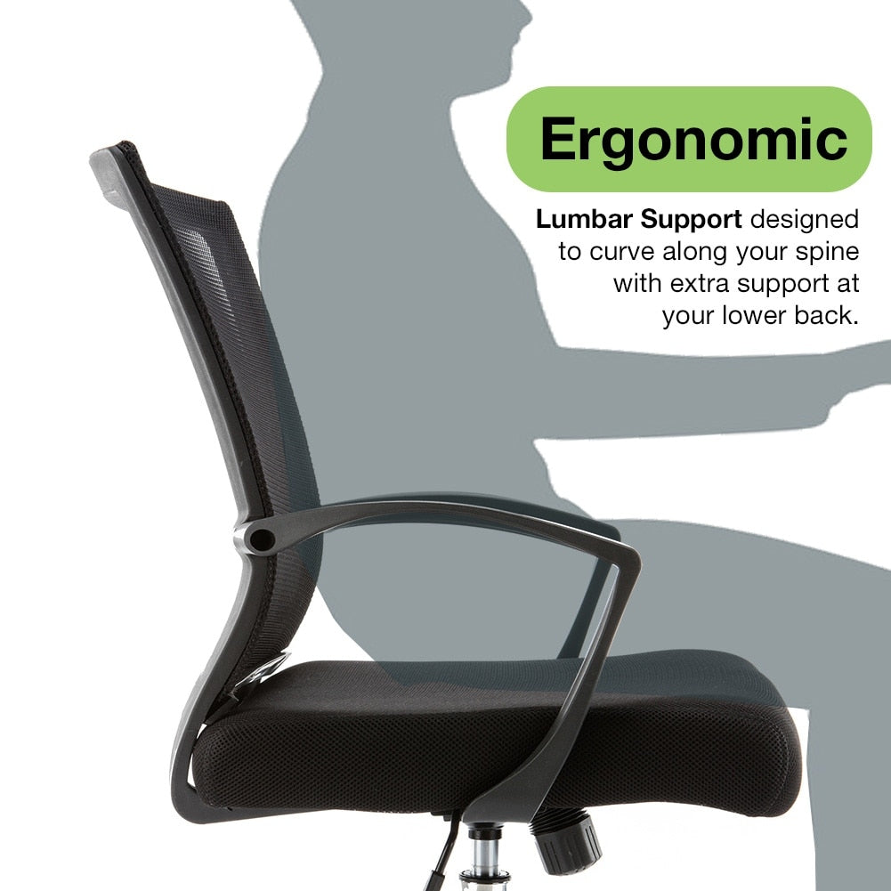 Chaise de bureau à dossier moyen Zuna de Modern Home
