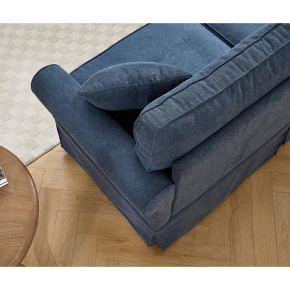 Canapé d'angle sectionnel réversible moderne en forme de L 5 places avec accoudoirs roulés pour salon appartement
