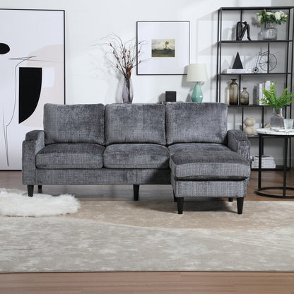 Canapé modulaire moderne en forme de L, 3 places, avec rangement, pouf, oreillers, porte-gobelets, poches latérales
