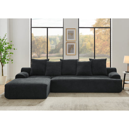 Canapé sectionnel 4 places moderne en forme de L, rembourré et modulaire, pour salon ou appartement