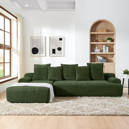 Canapé sectionnel 4 places moderne en forme de L, rembourré et modulaire, pour salon ou appartement