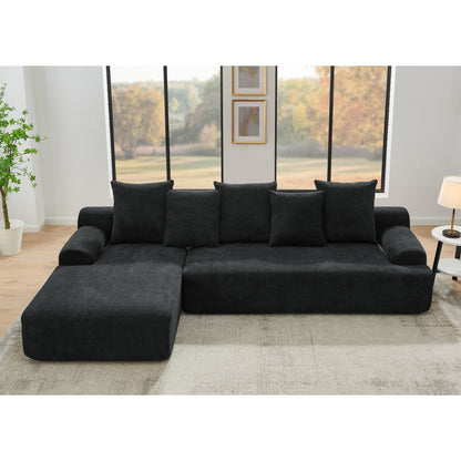 Canapé sectionnel 4 places moderne en forme de L, rembourré et modulaire, pour salon ou appartement