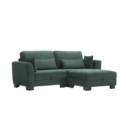 Canapé moderne rembourré en forme de L, canapé modulaire 2 places en velours 86,61 avec rangements pour salon et appartement