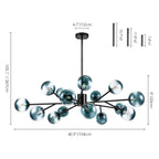 Lustre moderne à bulles Spoutnik de grande taille, noir ou doré, pour salle à manger