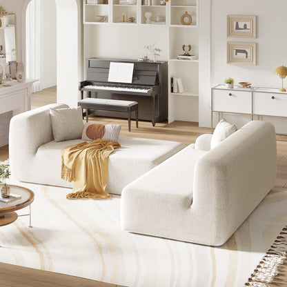 Canapé sectionnel moderne en forme de L, 2 pièces, avec assise profonde, idéal pour le salon