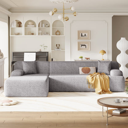 Canapé sectionnel moderne en forme de L, 2 pièces, avec assise profonde, idéal pour le salon