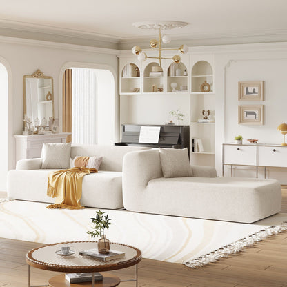Canapé sectionnel moderne en forme de L, 2 pièces, avec assise profonde, idéal pour le salon