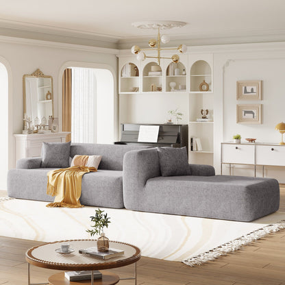Canapé sectionnel moderne en forme de L, 2 pièces, avec assise profonde, idéal pour le salon