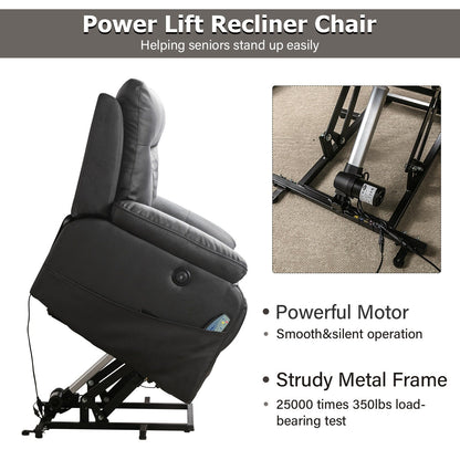 Fauteuil de massage chauffant et inclinable en cuir moderne pour personnes âgées