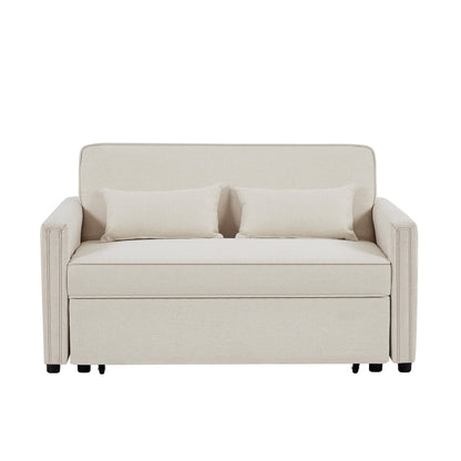 Canapé-lit convertible en lin avec dossier réglable - 38,60 x 54,00 x 31,90