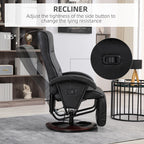 Fauteuil inclinable pivotant en cuir synthétique moderne, fauteuil rembourré avec repose-pieds et dossier réglable
