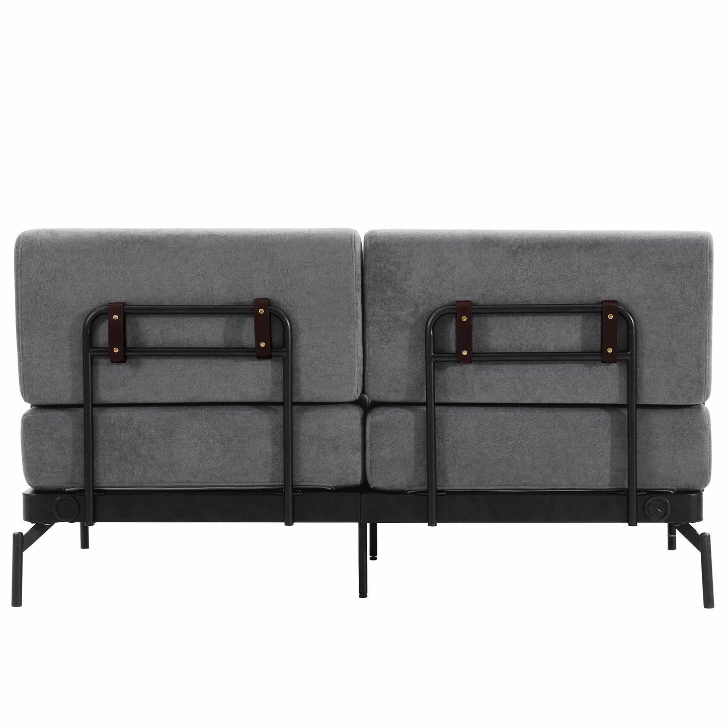 Canapé causeuse moderne 59 pouces, canapé 2 places avec ports USB flexibles et accoudoirs cylindriques uniques