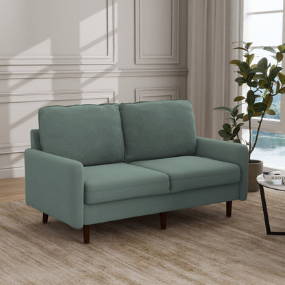 Canapé causeuse moderne en velours avec pieds en bois