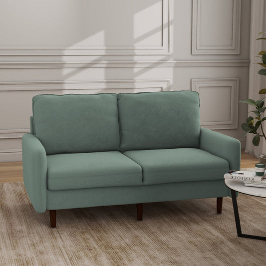 Canapé causeuse moderne en velours avec pieds en bois