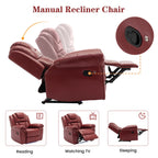 Fauteuil inclinable manuel moderne pour home cinéma avec bande lumineuse LED, dossier réglable et repose-pieds pour salon ou chambre