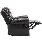 Fauteuil inclinable manuel moderne pour home cinéma avec bande lumineuse LED, dossier réglable et repose-pieds pour salon ou chambre