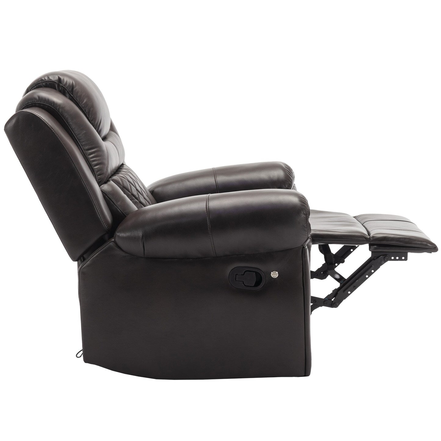 Fauteuil inclinable manuel moderne pour home cinéma avec bande lumineuse LED, dossier réglable et repose-pieds pour salon ou chambre