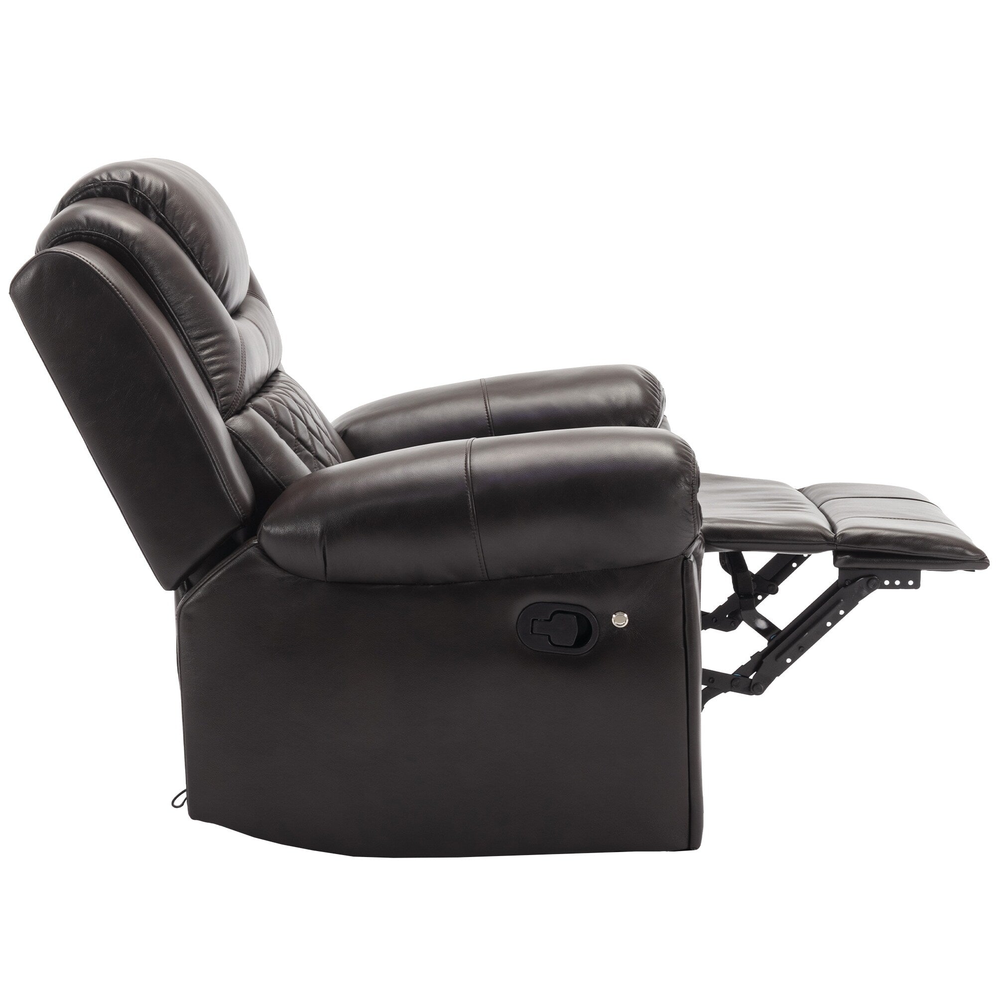 Fauteuil inclinable manuel moderne pour home cinéma avec bande lumineuse LED, dossier réglable et repose-pieds pour salon ou chambre