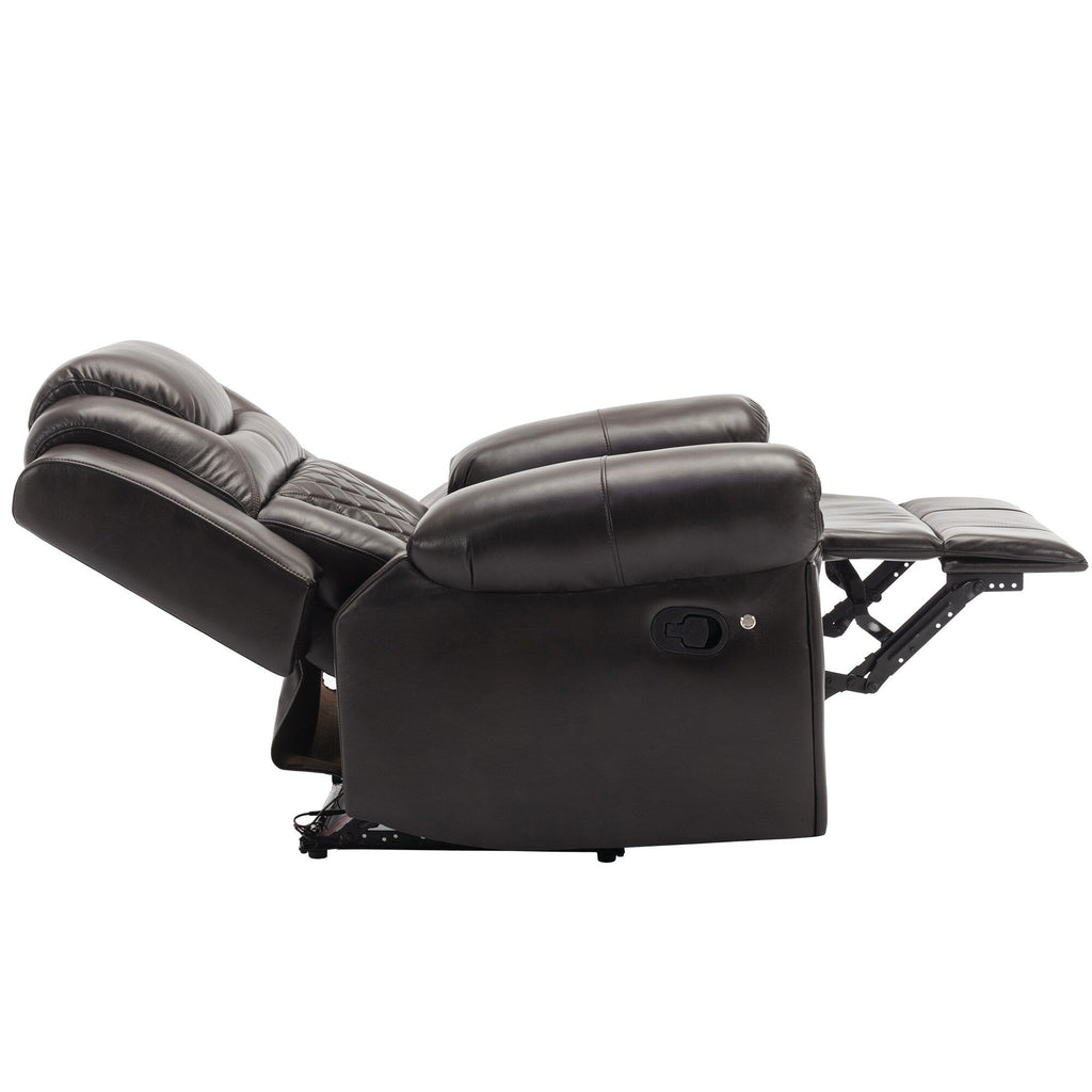 Fauteuil inclinable manuel moderne pour home cinéma avec bande lumineuse LED, dossier réglable et repose-pieds pour salon ou chambre