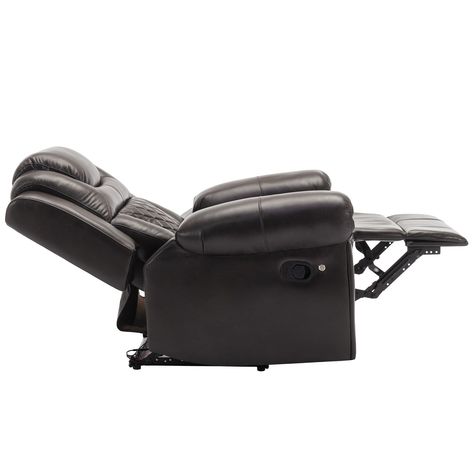 Fauteuil inclinable manuel moderne pour home cinéma avec bande lumineuse LED, dossier réglable et repose-pieds pour salon ou chambre