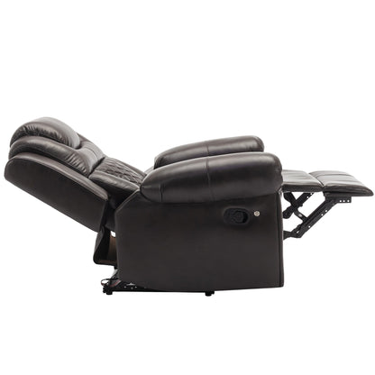 Fauteuil inclinable manuel moderne pour home cinéma avec bande lumineuse LED, dossier réglable et repose-pieds pour salon ou chambre