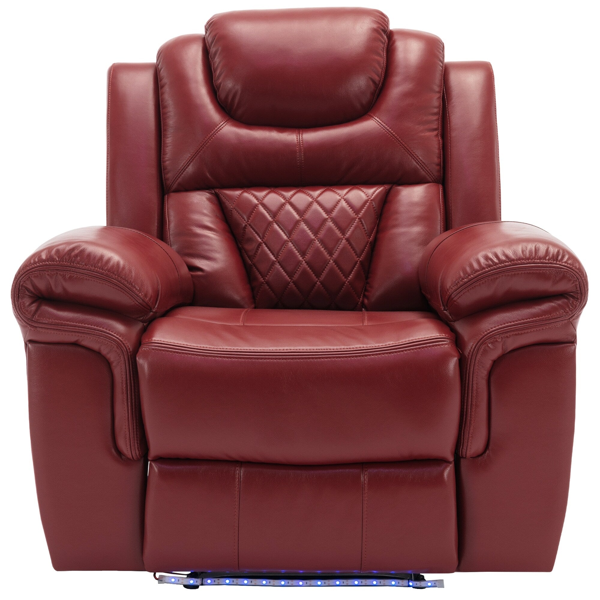 Fauteuil inclinable manuel moderne pour home cinéma avec bande lumineuse LED, dossier réglable et repose-pieds pour salon ou chambre