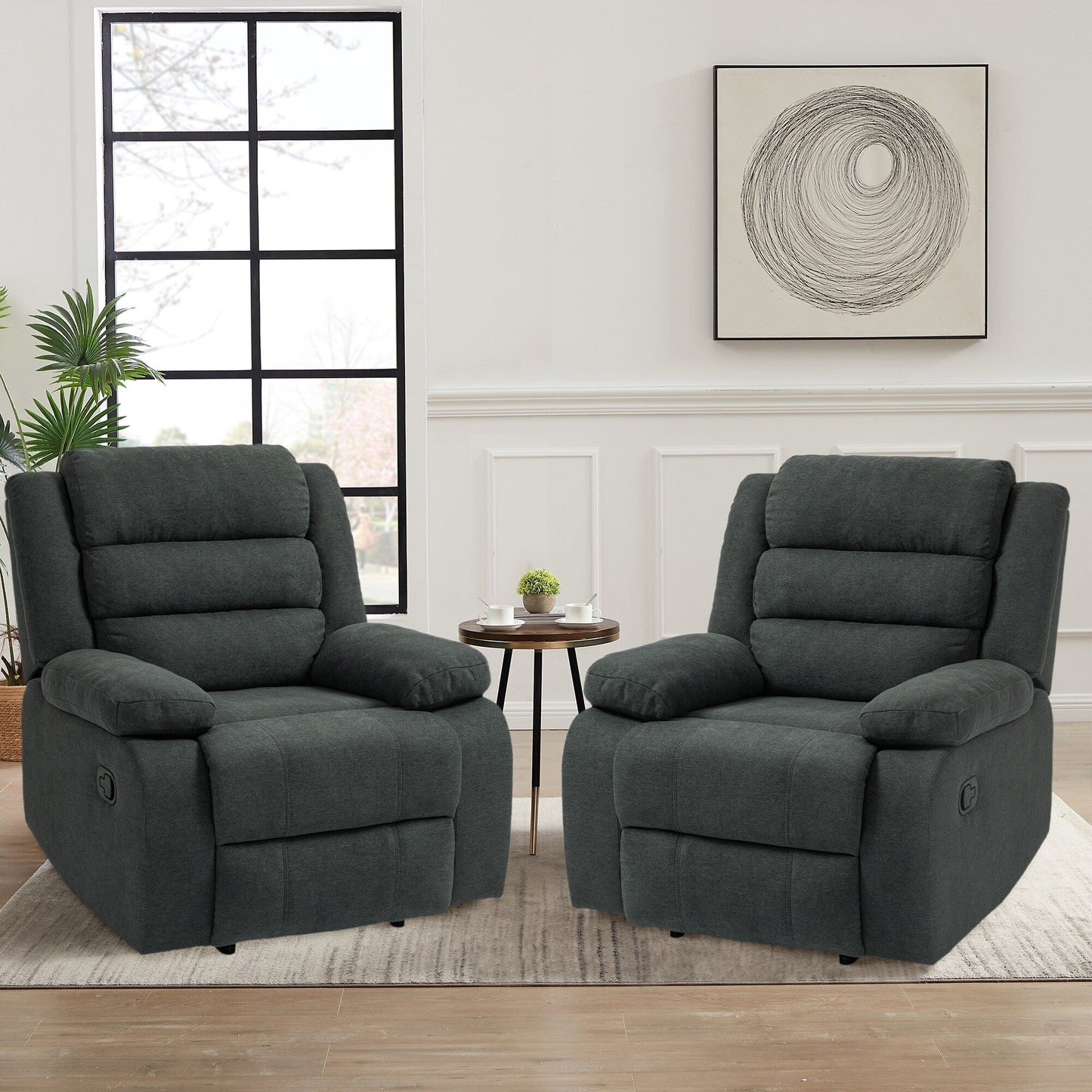 Fauteuil inclinable manuel moderne, canapé en tissu doux pour salon