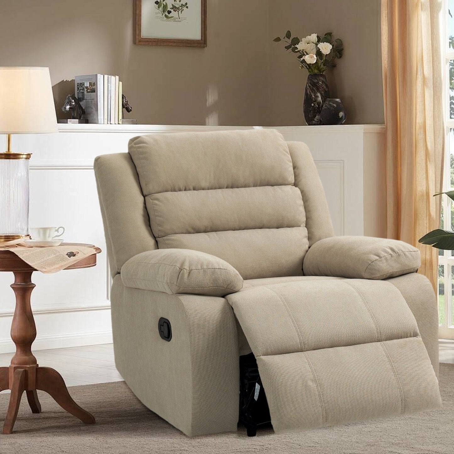 Fauteuil inclinable manuel moderne, canapé en tissu doux pour salon