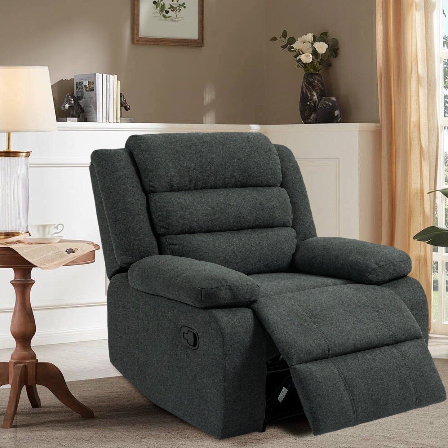 Fauteuil inclinable manuel moderne, canapé en tissu doux pour salon