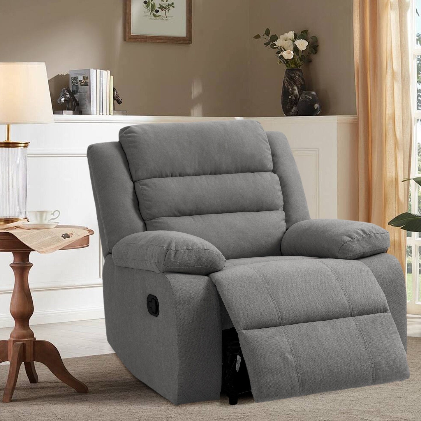 Fauteuil inclinable manuel moderne, canapé en tissu doux pour salon