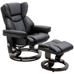 Fauteuil de massage inclinable moderne réglable en cuir PU, pivotant à 360°, avec repose-pieds et télécommande