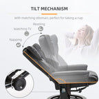 Fauteuil de massage inclinable moderne réglable en cuir PU, pivotant à 360°, avec repose-pieds et télécommande