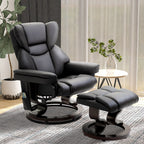 Fauteuil de massage inclinable moderne réglable en cuir PU, pivotant à 360°, avec repose-pieds et télécommande