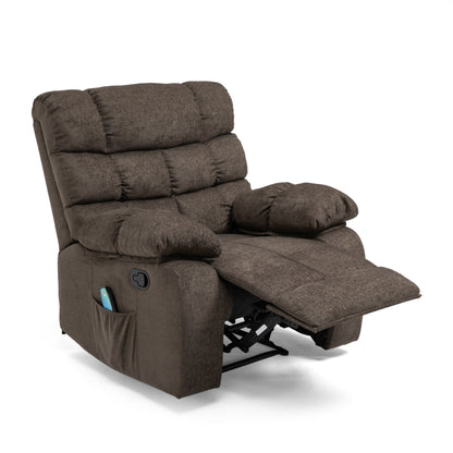 Fauteuil de massage inclinable moderne avec coussins capitonnés et inclinaison manuelle