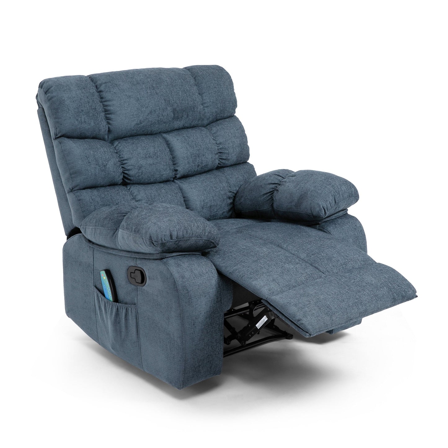Fauteuil de massage inclinable moderne avec coussins capitonnés et inclinaison manuelle