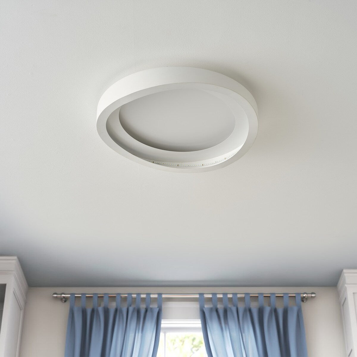 Plafonnier LED encastré blanc mat moderne pour cuisine