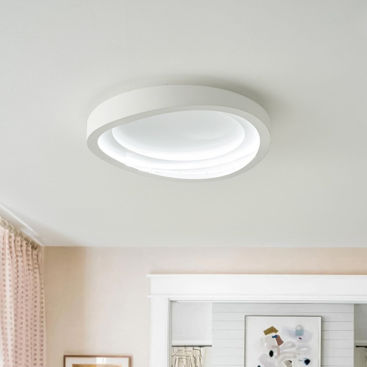 Plafonnier LED encastré blanc mat moderne pour cuisine