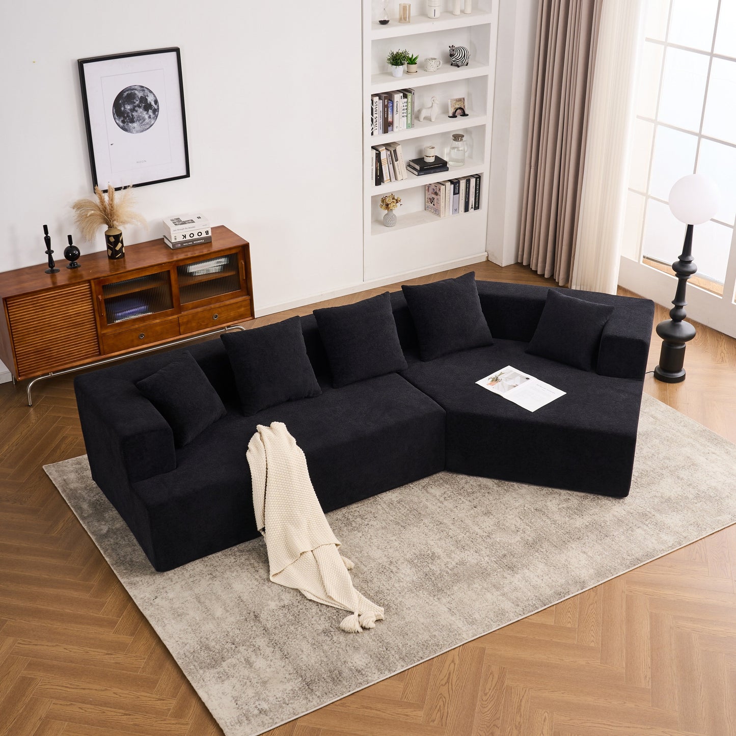 Canapé moderne en mousse à mémoire de forme avec revêtement en tissu chenille