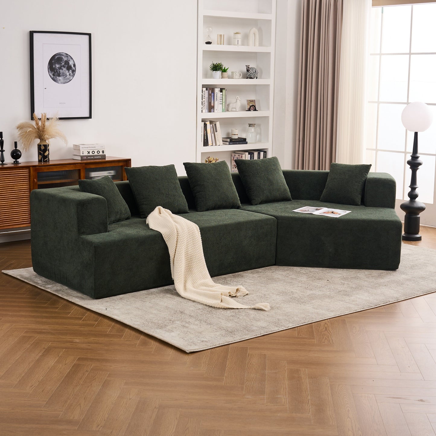Canapé moderne en mousse à mémoire de forme avec revêtement en tissu chenille