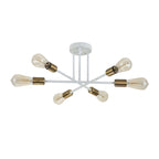 Plafonnier semi-encastré moderne en métal Sputnik de 6 lumières, 23,62 po
