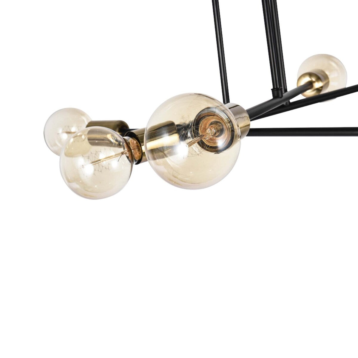 Plafonnier semi-encastré moderne en métal Sputnik de 6 lumières, 23,62 po