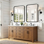 Miroirs de salle de bain rectangulaires arrondis avec cadre en alliage d'aluminium noir, à suspendre au-dessus du lavabo, horizontalement ou verticalement
