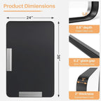 Miroirs de salle de bain rectangulaires arrondis avec cadre en alliage d'aluminium noir, à suspendre au-dessus du lavabo, horizontalement ou verticalement