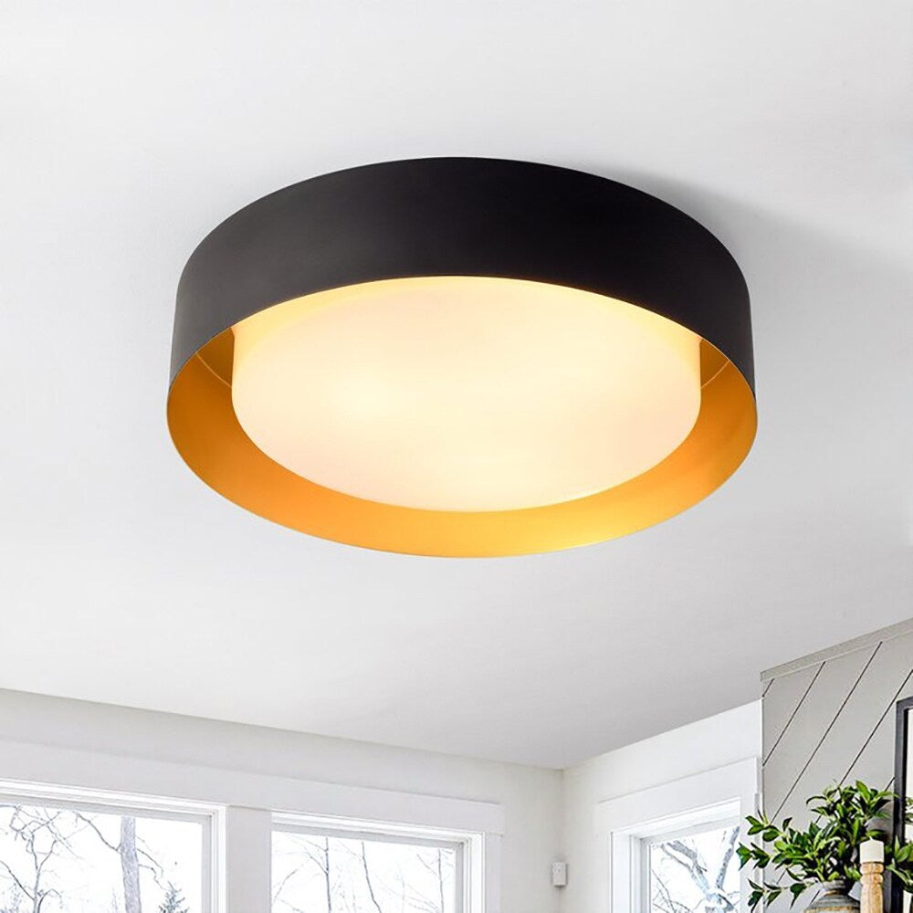 Plafonnier encastré moderne et minimaliste à 2, 3 ou 5 lumières avec abat-jour en métal