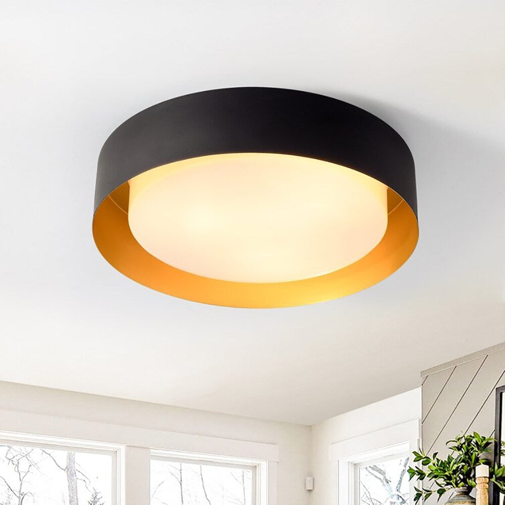 Plafonnier encastré moderne et minimaliste à 2, 3 ou 5 lumières avec abat-jour en métal