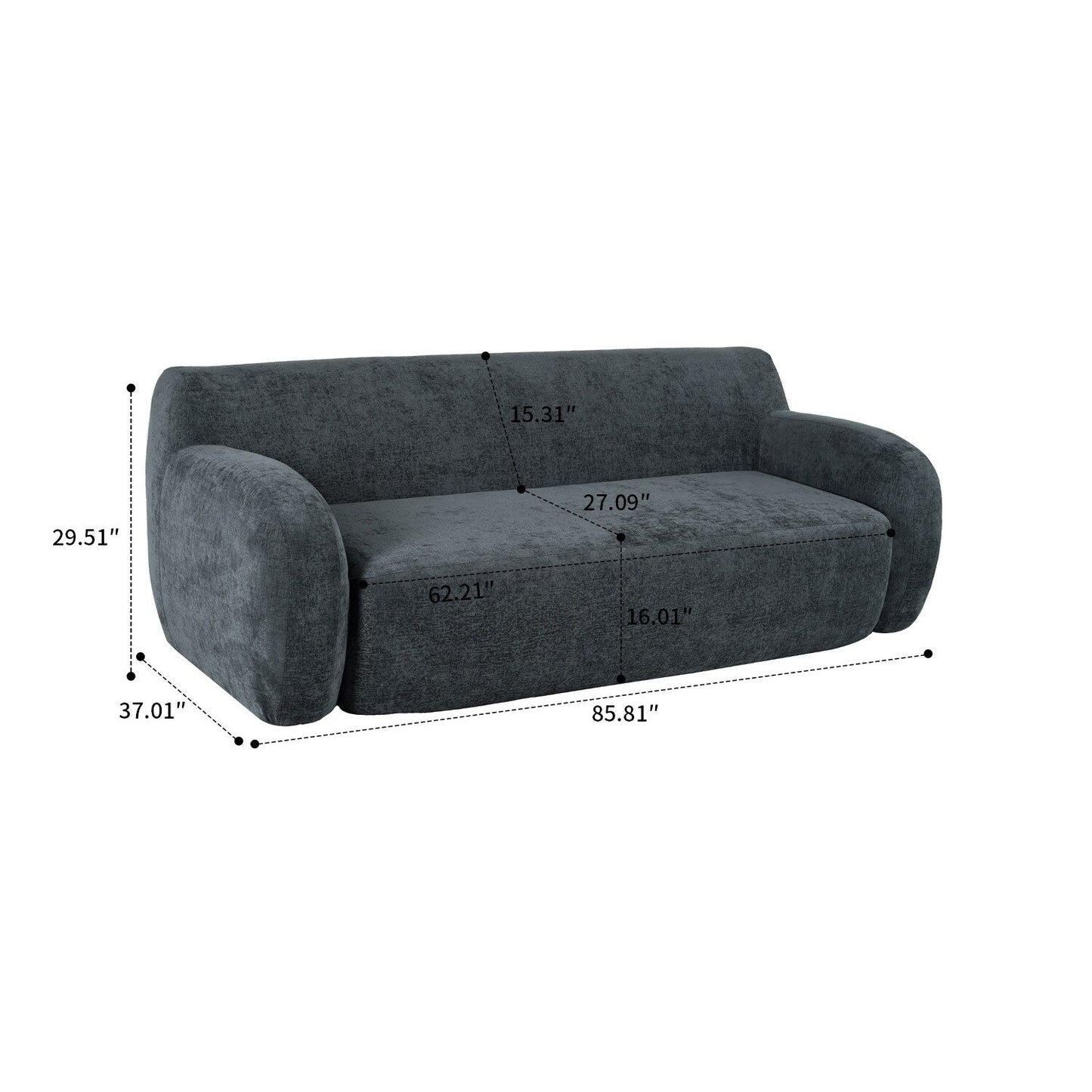Canapé poire minimaliste moderne avec rembourrage en mousse haute résilience pour chambre à coucher, salon, appartement, dortoir, salon